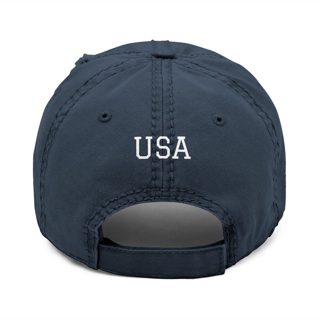 Distressed USA Flag Hat — Embroidered