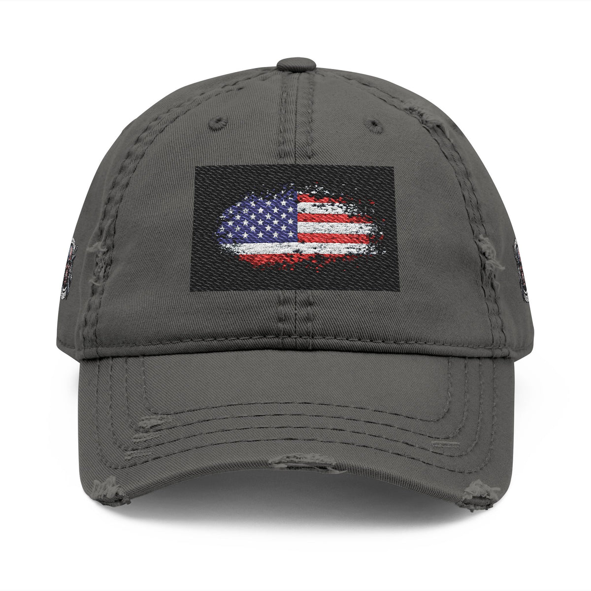 Distressed USA Flag Hat — Embroidered