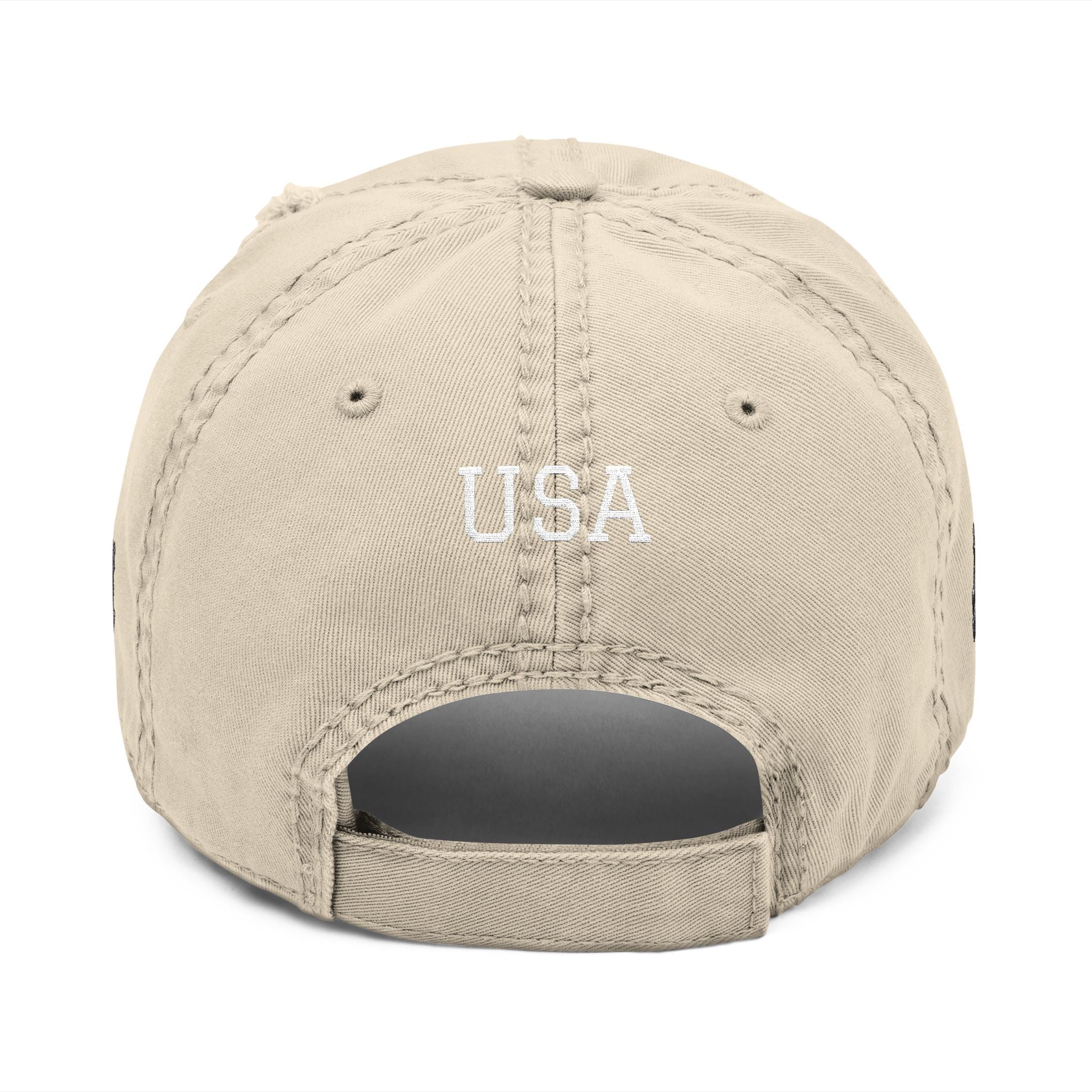 Distressed USA Flag Hat — Embroidered