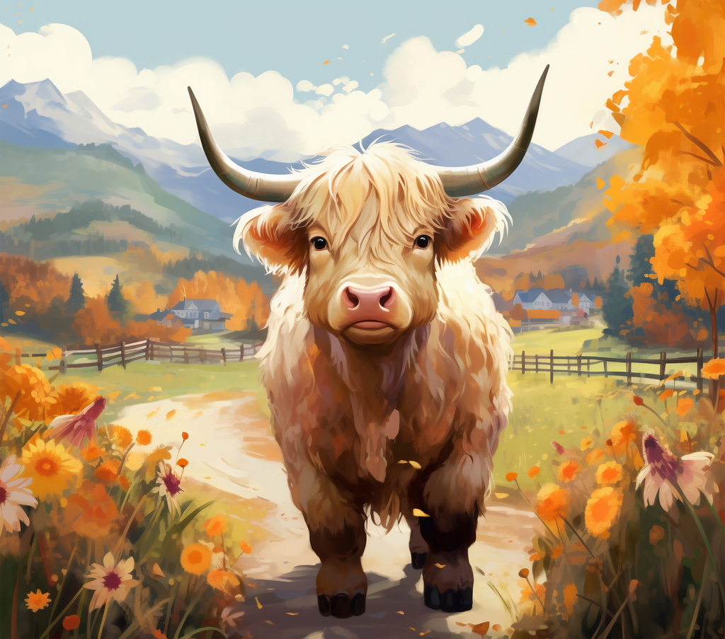 Highland cow 20 oz tumbler